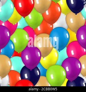 colored balloons on background. Red, blue, yellow. vector illustration Stock Vector