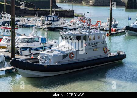 Border force boats in the port of Dover, Kent, UK. 11/08/20 Stock Photo