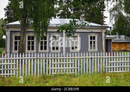 Melikhovo, Moscow Region, Russia - July 15, 2020: Zemsky school in Melikhovo, built at the expense of the great writer shown at summer. State Literary Stock Photo