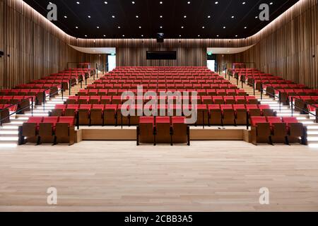 Empty theater theatre seats in the MLK Library in Washington DC auditorium hall Stock Photo