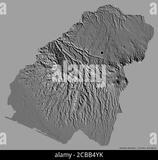 Ahuachapan, department of El Salvador. Bilevel elevation map with lakes ...