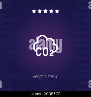 CO cloud vector icon modern illustration Stock Vector