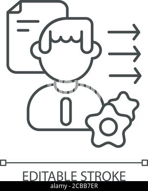 Brevity and clarity linear icon. Professional competence, soft skills development thin line customizable illustration. Contour symbol. Personal growth Stock Vector
