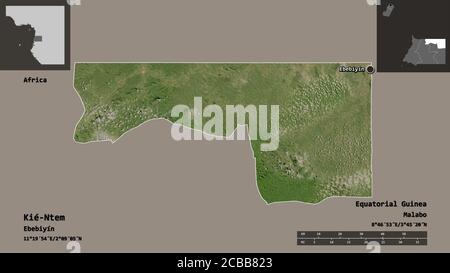 KieNtem, province of Equatorial Guinea. High resolution satellite map