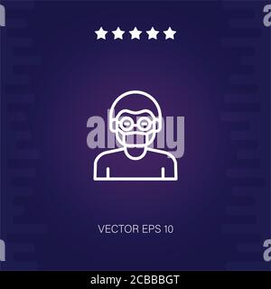 nerd vector icon modern illustration Stock Vector