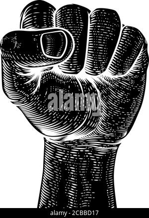 Fist in the Air Vintage Propaganda Poster Style Stock Vector
