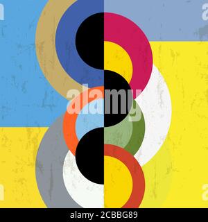 abstract background, vintage/retro geometric design, grungy Stock Vector