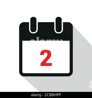 simple calendar icon 2 on white background vector illustration EPS10 Stock Vector