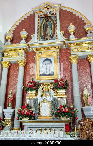 The chapel where Saint Toribio Romo was the parish priest in Santa Ana de Guadalupe, Jalisco State, Mexico. Father Toribio was a Mexican Catholic priest and martyr who was killed during the anti-clerical persecutions of the Cristero War.