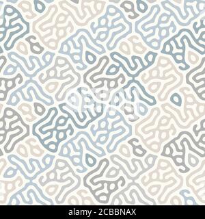 Abstract organic background, natural maze labyrinth, reaction diffusion pattern. Seamless vector pattern. Abstract natural background. Organic texture Stock Vector