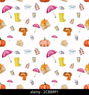 Beautiful card with various patterns, painted with watercolor Stock Photo