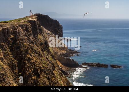 Anacapa Light - A light beacon at this location has guided mariners since 1912. East Anacapa Island, Channel Islands National Park, California, USA Stock Photo