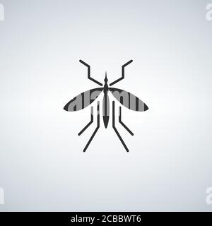 Mosquito icon vector, filled flat sign, solid pictogram isolated on white. Symbol, logo illustration Stock Vector