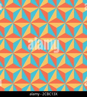 3D triangular, or tetrahedron, pyramids. Seamless vector pattern background Stock Vector