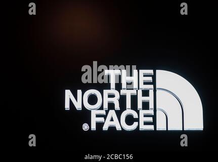 Hong Kong, China. 7th Aug, 2020. American outdoor clothing brand The North Face logo in Hong Kong. Credit: Budrul Chukrut/SOPA Images/ZUMA Wire/Alamy Live News Stock Photo