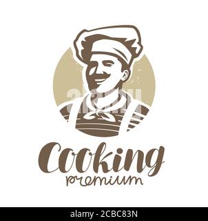Chef in hat logo. Restaurant, bakery, food symbol Stock Vector