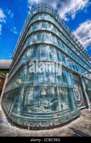 Modern entrance to Borough Market, famous street and food market near London Bridge, in Southwark. Stock Photo