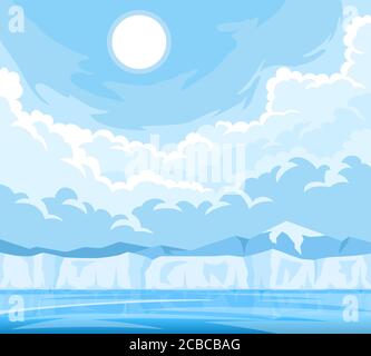 winter arctic ice landscape Stock Vector