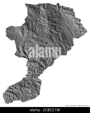 Intibuca, department of Honduras. Bilevel elevation map with lakes and ...