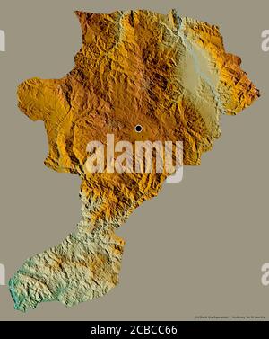 Shape of Intibucá, department of Honduras, and its capital. Distance ...