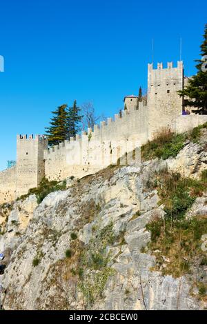 City walls of San Marino, The Respublic of San Marino Stock Photo