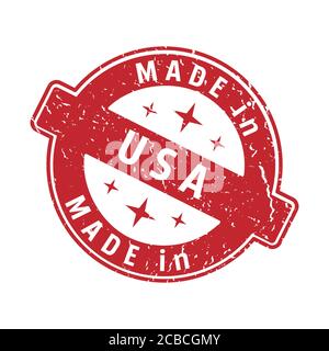 An impression of a seal with the inscription MADE in USA, isolated on a white background Stock Vector