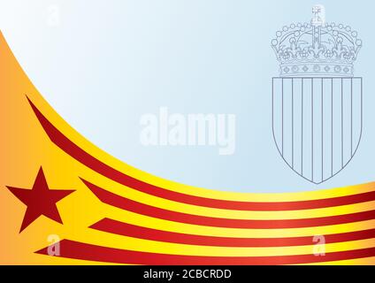Spain and catalonia flags Royalty Free Vector Image