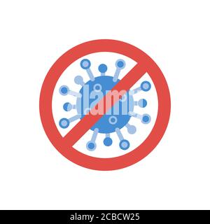 Virus stop icon. Coronavirus protection symbol. Danger bacteria isolated on white background. Stop coronavirus concept. Antiviral immunity. Vector ill Stock Vector