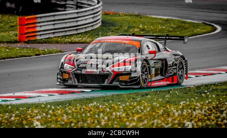 Oschersleben, Germany, April 27, 2019: Arlind Hoti driving the Audi R8 LMS by Aust Motorsport during GT MASTER car race at Motorsport Arena Stock Photo