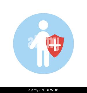 Immunity system icon. Human immune concept. Medical examination. Virus protection. Vector illustration. Stock Vector