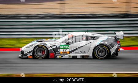 Oschersleben, Germany, April 27, 2019: Markus Pommer driving a Corvette C7 GT3-R by Callaway Competition during a GT MASTER car race Stock Photo