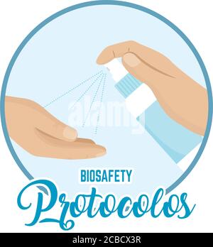 Biosafety protocols poster Stock Vector