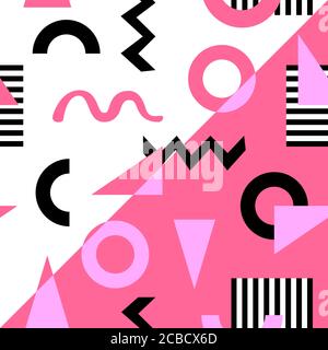 Memphis seamless pattern. Geometric design Vector illustration. Stock Vector