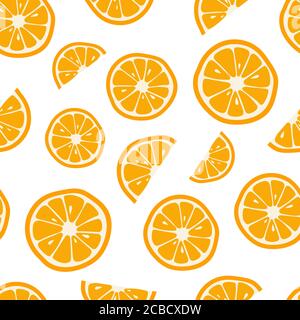 Oranges seamless pattern with. Citrus background Vector illustration. Stock Vector