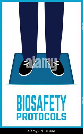 Biosafety protocols poster Stock Vector