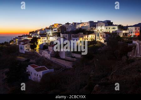 View of Nikia village on Nisyros island in Dodecanese island group Stock Photo