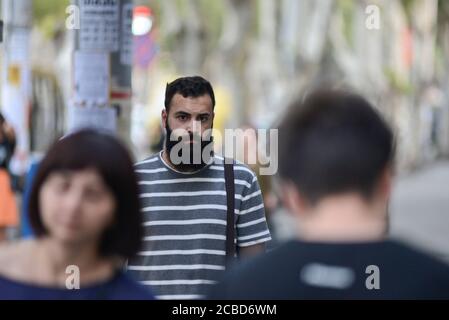 Georgian people in Didube bus station, Tbilisi, Republic of Georgia Stock Photo