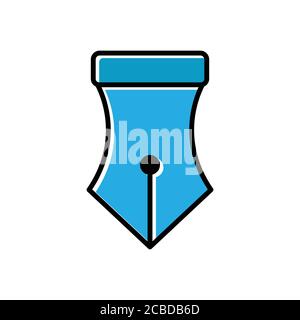 Fountain pen flat icon. Education symbol. Design template vector Stock Vector