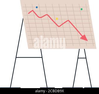 Infographic decrease arrow on board design, Data information business ...