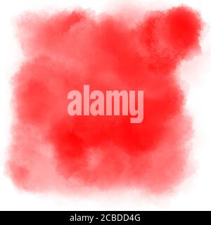 Saturated red watercolor background, abstract stain, backdrop. Gentle transition gradient acrylic paint, splash stain blot of paint for design Stock Photo