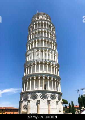 Historical Pisa tower at Piazza del Duomo, 56126 Pisa PI, Italy. Selective focus . Stock Photo