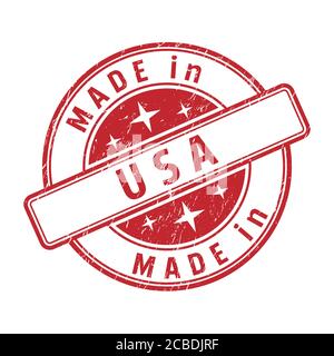 An impression of a seal with the inscription MADE in USA, isolated on a white background Stock Vector