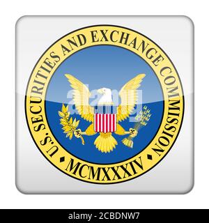 US Securities and Exchange Commission icon logo isolated app button Stock Photo