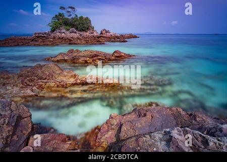 The mystical view of Pulau Kapas (Kapas Island) in Terengganu, Malaysia. Stock Photo