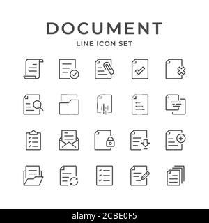 Document Line Icons Set. Editable Stroke. 48x48 Pixel Perfect Stock Photo