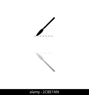 Incision surgery. Black symbol on white background. Simple illustration. Flat Vector Icon. Mirror Reflection Shadow. Can be used in logo, web, mobile Stock Vector