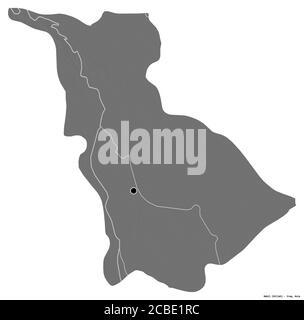 Babil, province of Iraq. Bilevel elevation map with lakes and rivers ...