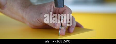 Concentrated foreman at work Stock Photo