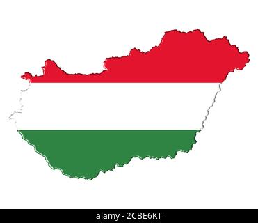 Hungary map flag Stock Photo