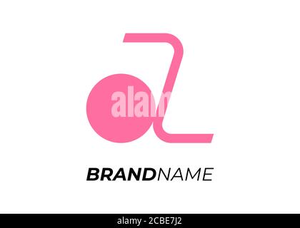 Brand initial AZ abstract letter for business identity logotype design concept. A Z art typography sign vector isolated company logo template illustration Stock Vector